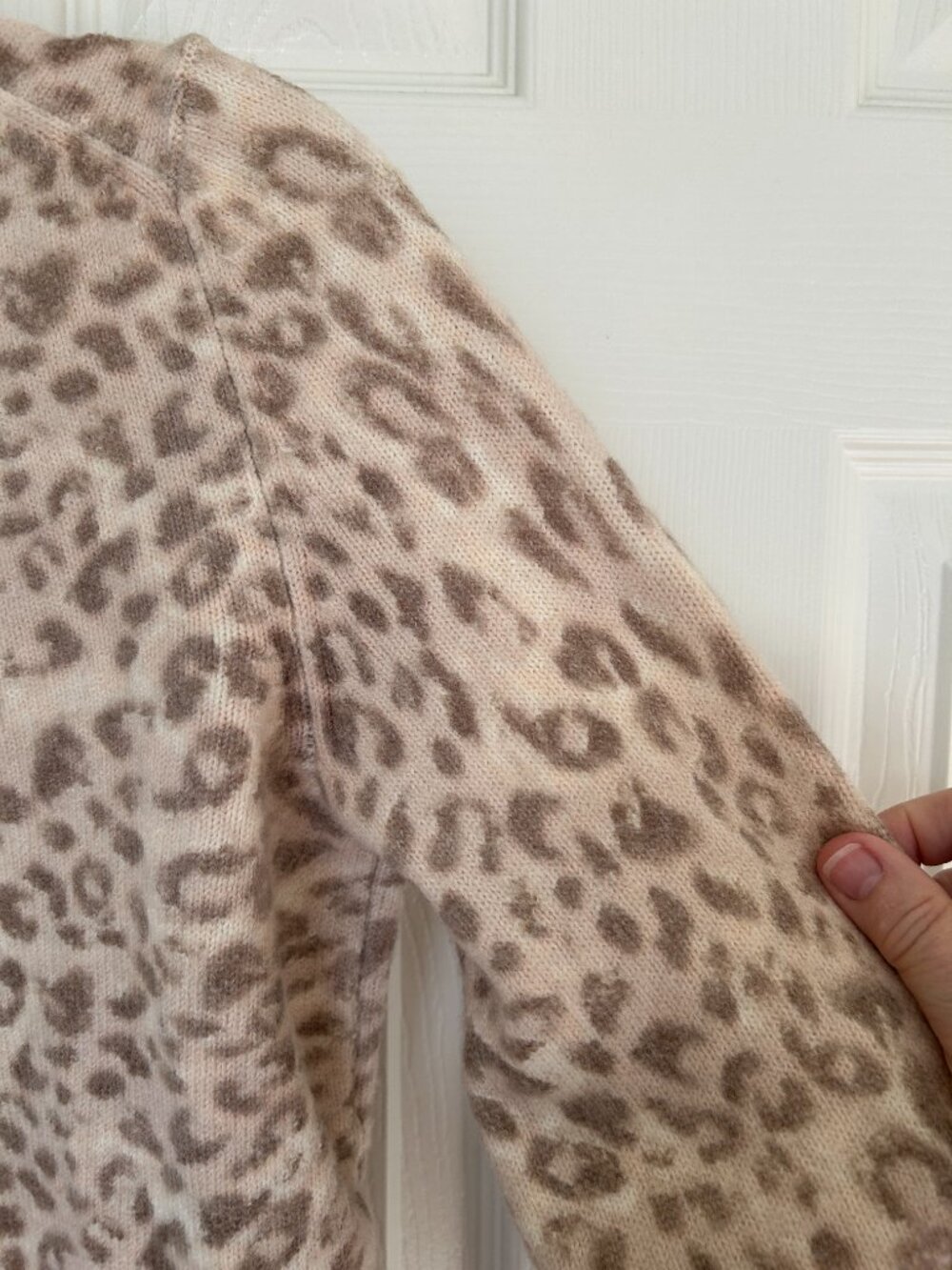 Aerie Softest Classic Leopard Print Button Front Cardigan - Beige/Brown - Size S - Picture 12 of 14